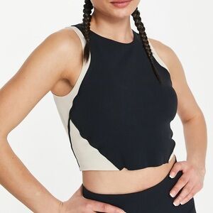 Nike Yoga Dri-FIT Luxe colorblock crop tank top black NWT Plus Size 3X